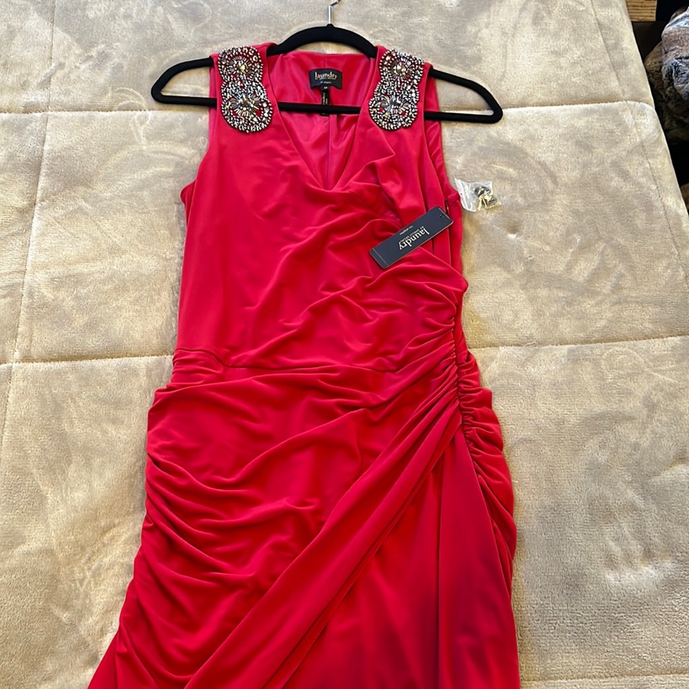 Laundry by shelli decal brand new red dress size 10 with tags